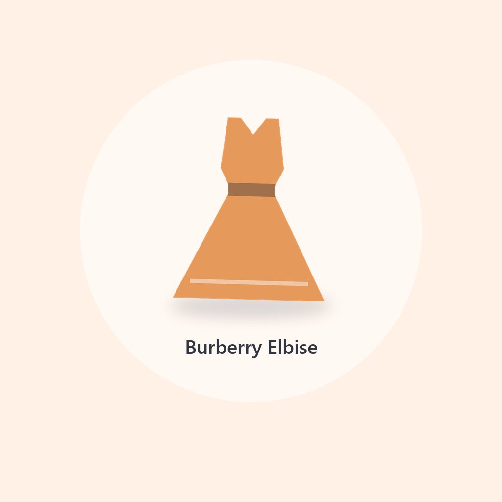 Burberry Mavi Tasarım Elbise