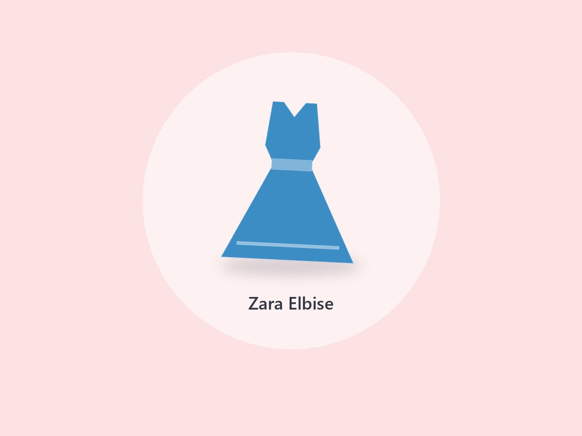 Zara Siyah Desenli Mini Elbise (4)